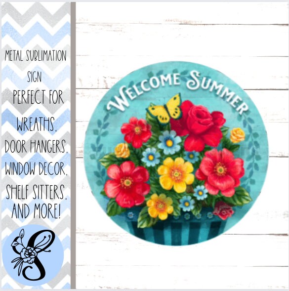 Wreath Sign, Summer Wreath Sign, Floral Wreath Sign Sugar Pepper Design Sign For Wreath