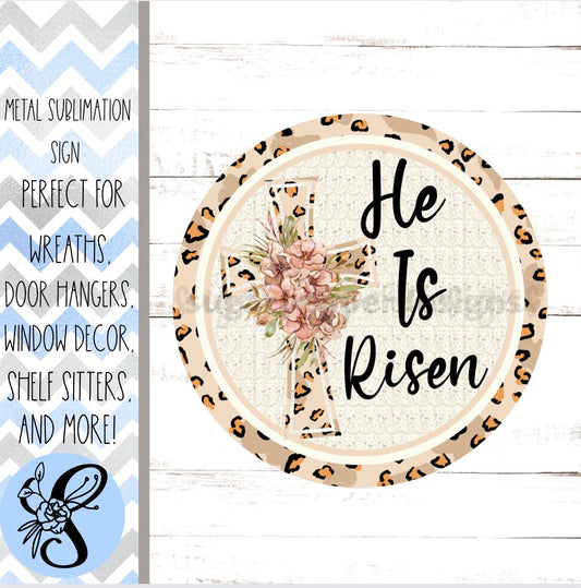 He Is Risen Wreath Sign, Cross Wreath Sign, Christian Wreath Sign, Religious Wreath Sign, Sugar Pepper Designs, Sign For Wreath