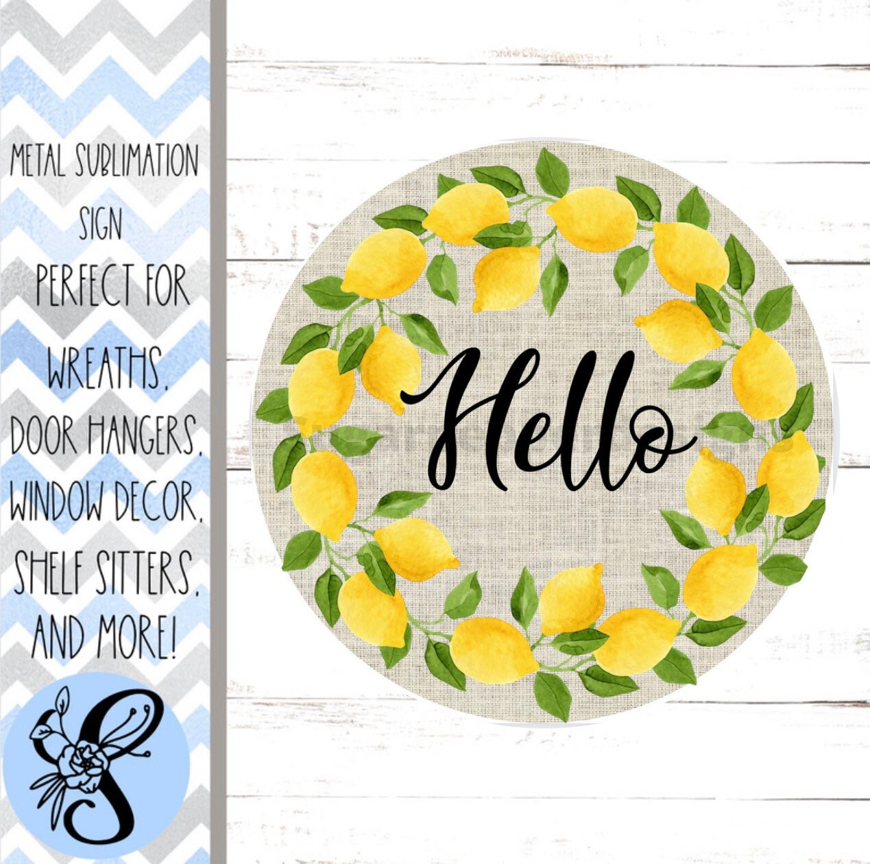 Wreath Sign, Lemon Wreath Sign, Everyday Wreath Sign, Sugar Pepper Designs, Door Decor, Sign For Wreath