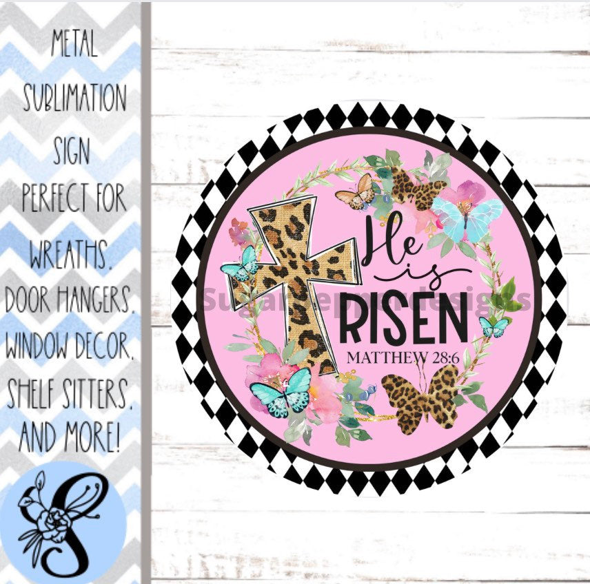 Wreath Sign, Easter Wreath Sign, He Is Risen Wreath Sign, Christian Wreath Sign, Sugar Pepper Designs, Sign For Wreath, Door Decor