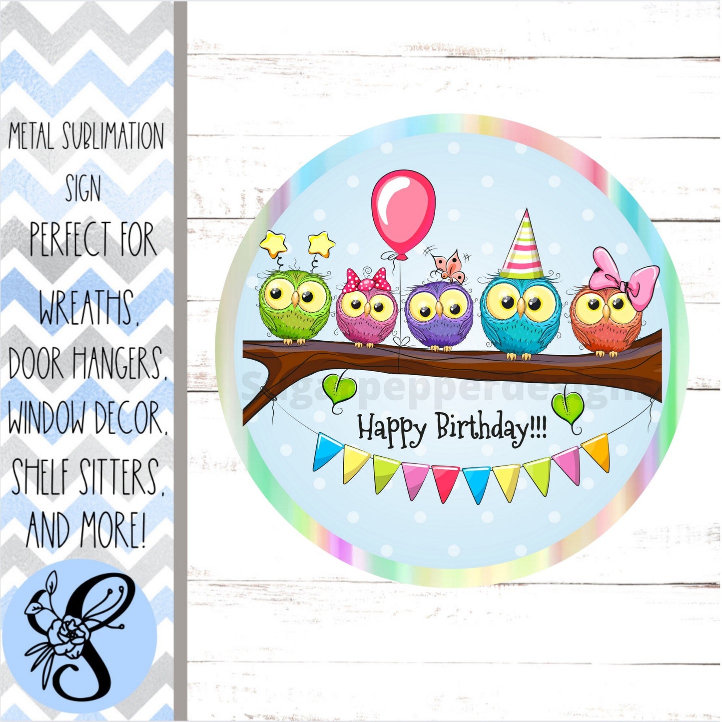 Wreath Sign, Wreath Sign, Happy Birthday Wreath Sign, Sugar Pepper Designs, Sign For Wreath, Door Decor, Birthday Party Supplies