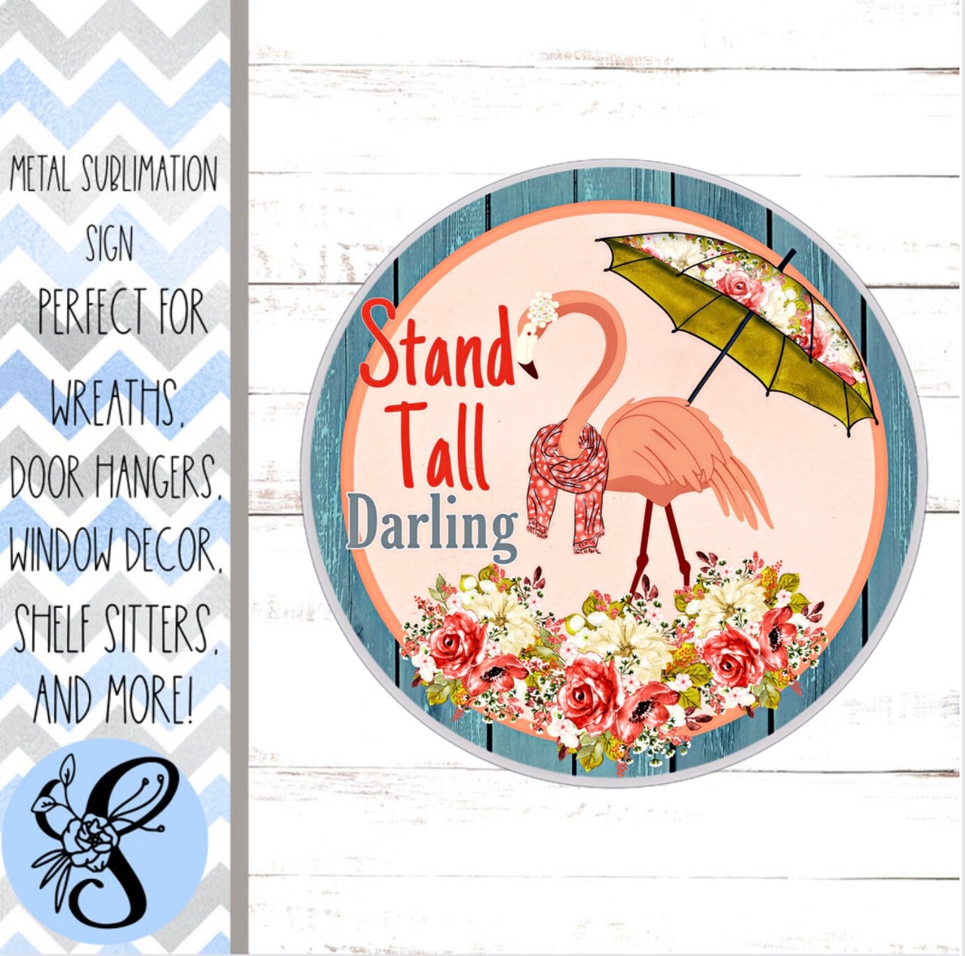 Wreath Sign, Flamingo Wreath Sign, Everyday Wreath Sign, Sugar Pepper Designs, Sign For Wreath, Door Decor