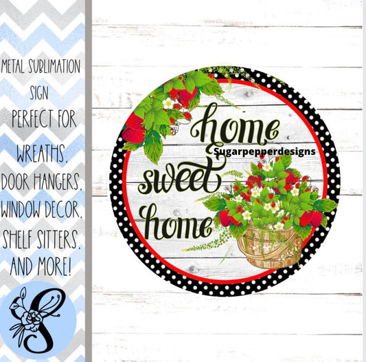 Wreath Sign, Wreath Sign, Home Sweet Home Wreath Sign, Strawberry Wreath Sign, Sugar Pepper Designs, Sign For Wreath, Door Decor