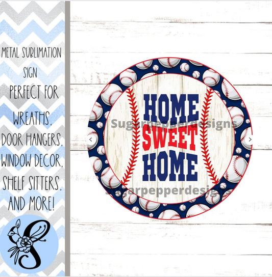 Wreath Sign, Baseball Wreath Sign, Home Sweet Home Wreath Sign, Sports Wreath Sign