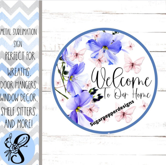 Wreath Sign, Welcome Floral Wreath Sign, Everyday Wreath Signs, Sugar Pepper Designs, Sign For Wreath, Door Decor