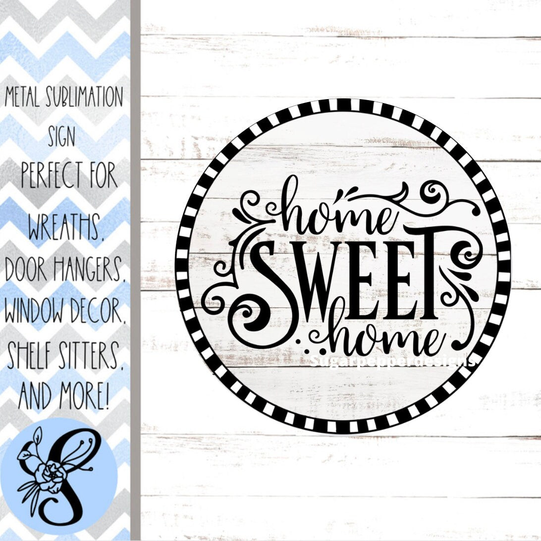 Wreath Sign, Home Sweet Home Floral Wreath Sign, Everyday Wreath Signs, Sugar Pepper Designs, Sign For Wreath, Door Decor