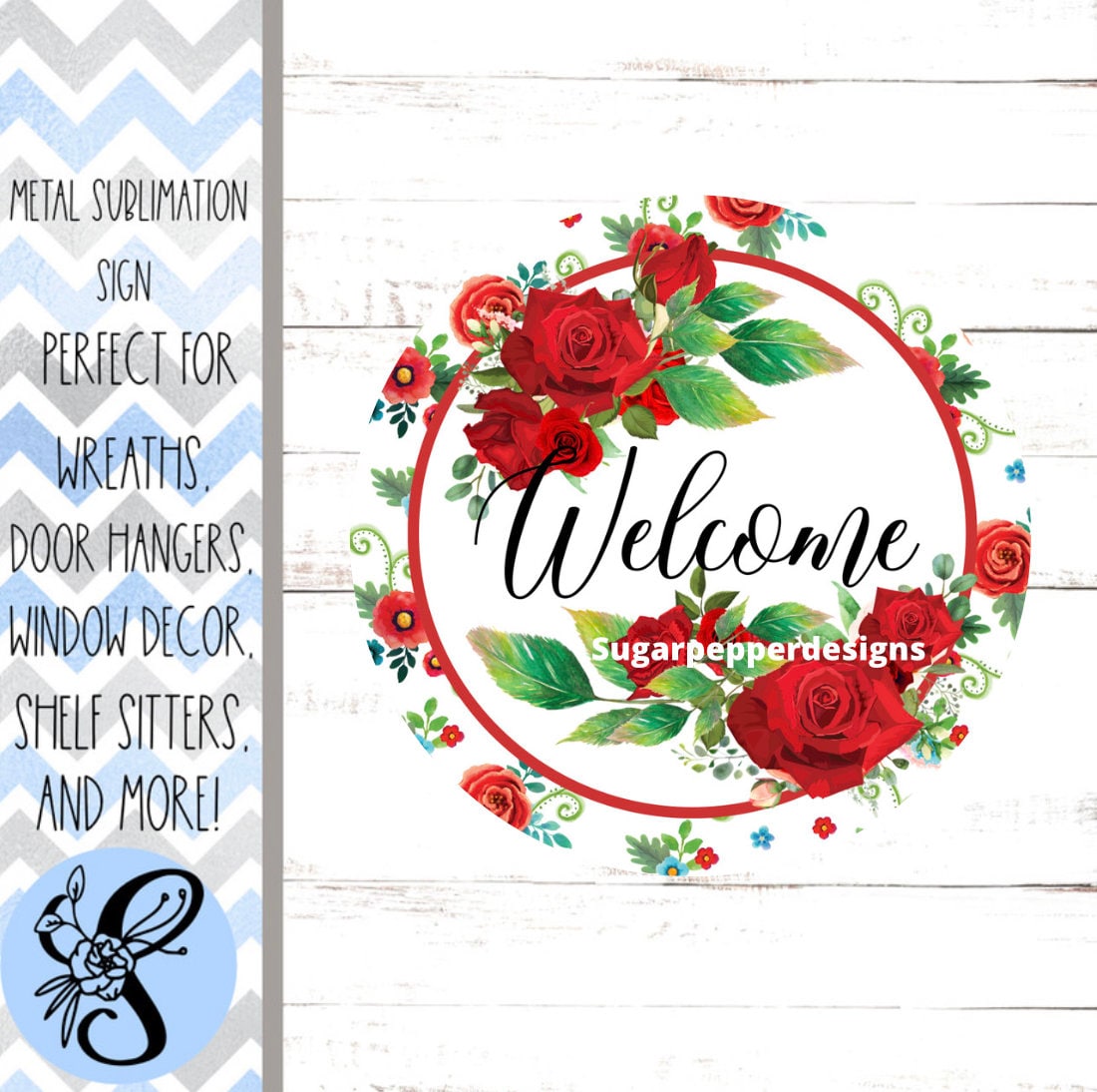 Wreath Sign, Floral Wreath Sign, Rose Wreath Sign, Everyday Wreath Signs, Sugar Pepper Designs, Sign For Wreath, Door Decor