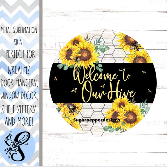 Wreath Sign, Wreath Sign, Sunflower Wreath Sign, Bee Wreath Sign, Sugar Pepper Designs, Sign For Wreath, Door Decor