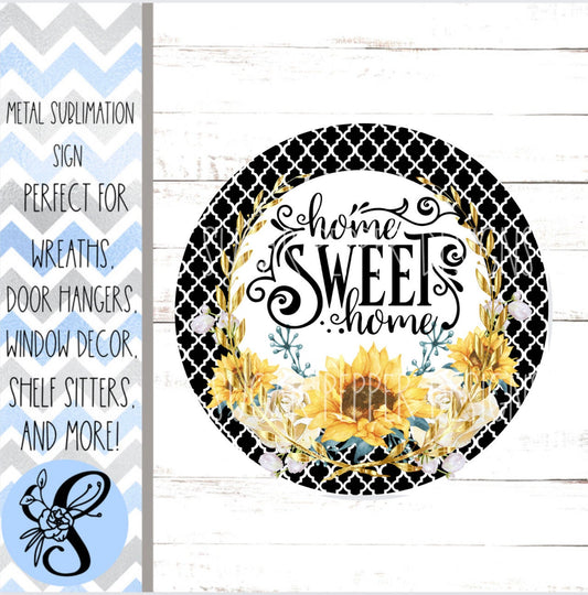 Wreath Sign, Round Home Sweet Home Everyday Wreath Sign, Sunflower Wreath Sign, Sugar Pepper Designs, Sign For Wreath, Door Decor