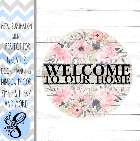 Wreath Sign, Round Welcome Floral Everyday Wreath Sign, Sugar Pepper Designs, Sign For Wreath, Door Decor