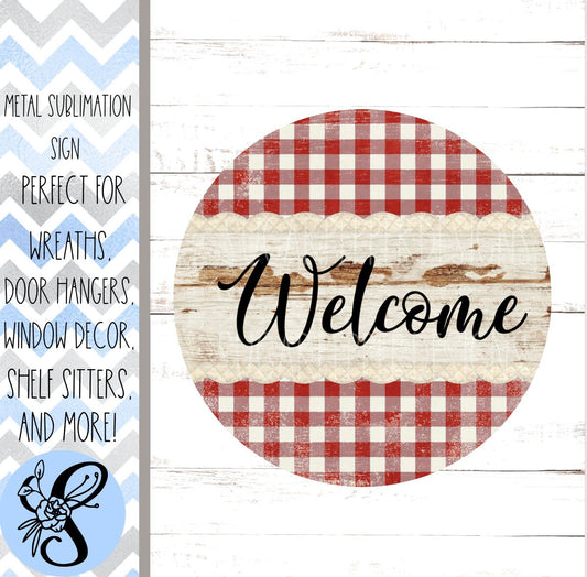 Wreath Sign, Welcome Wreath Sign, Round Wreath Sign, Sugar Pepper Designs, Sign For Wreath, Door Decor