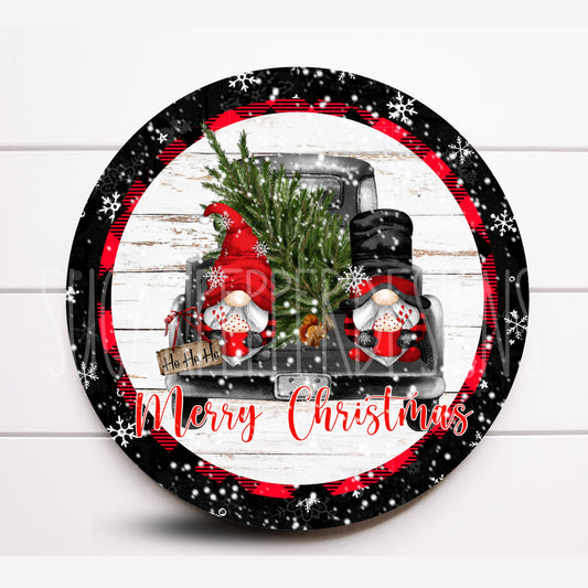 Santa Gnome Wreath Sign, Cute Christmas Wreath Sign, Round Wreath Sign, Sugar Pepper Designs, Sign For Wreath, Christmas Supplies