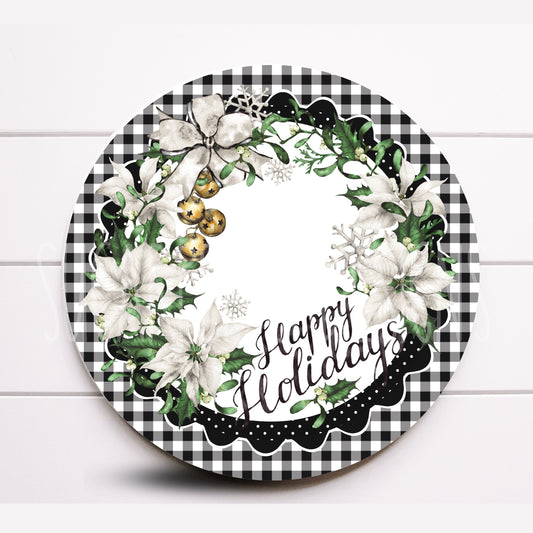 Wreath Sign, Happy Holidays Wreath Sign, Winter Bells Wreath Sign, Sign For Wreath, Sugar Pepper Designs