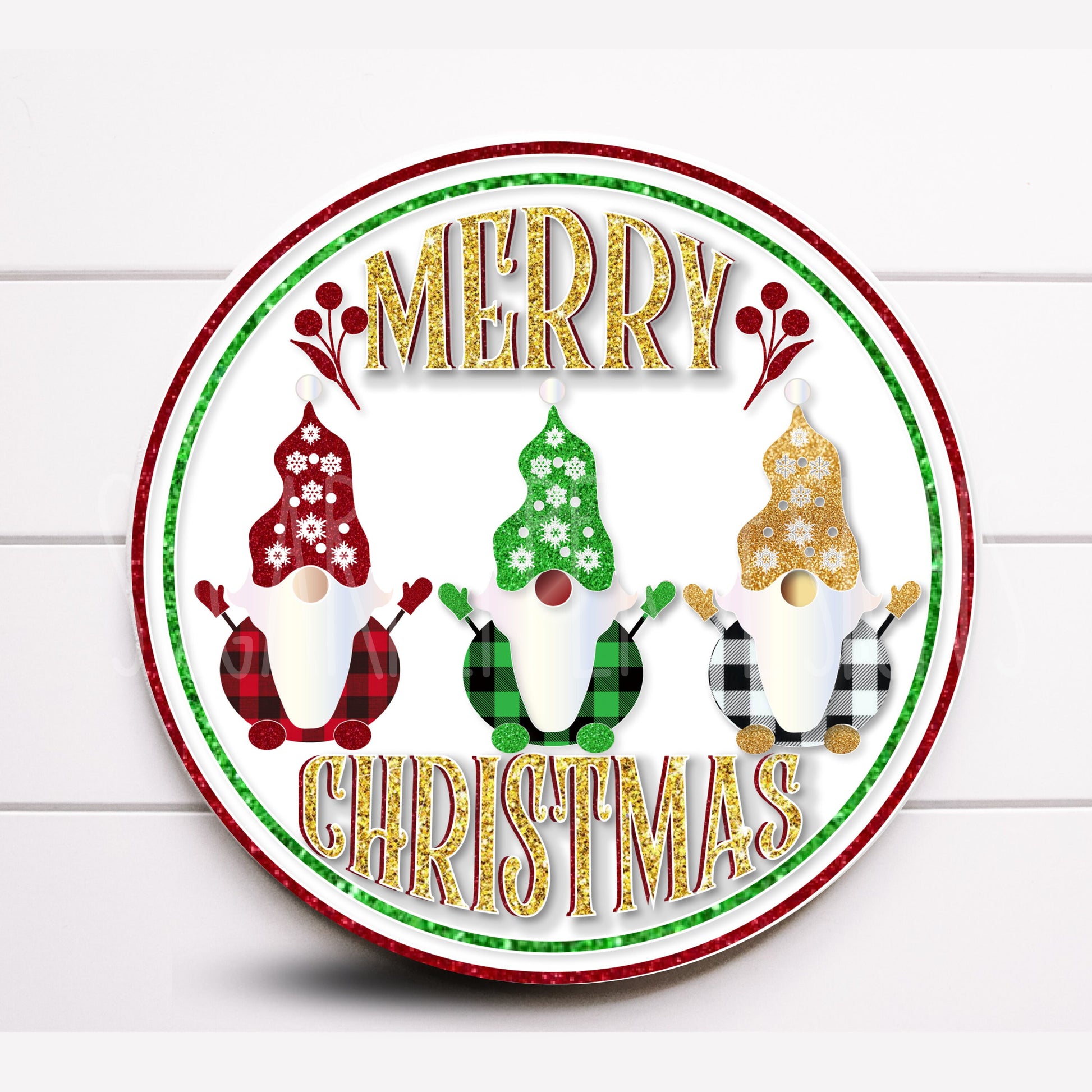 Wreath Sign, Gnome Merry Christmas Wreath Sign, Sign For Wreath, Sugar Pepper Designs