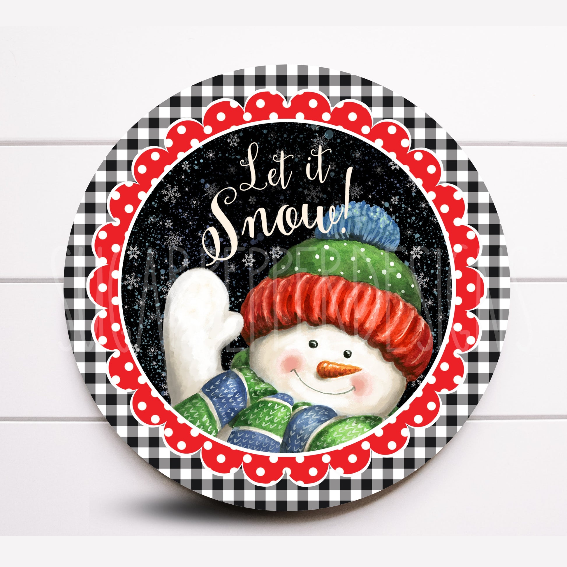 Wreath Sign, Let it Snow Wreath Sign, Snowman Wreath Sign, Christmas Wreath Sign, Sugar Pepper Designs. Sign For Wreath