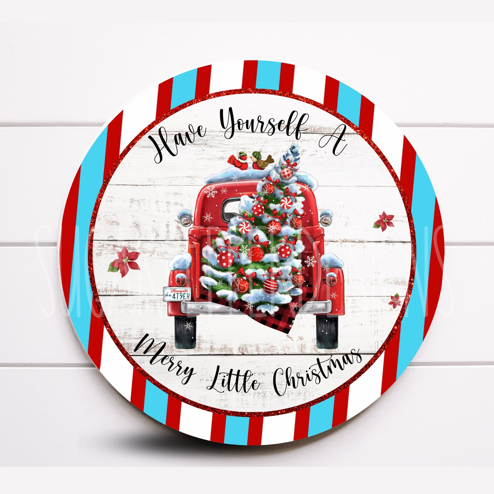 Wreath Sign, Christmas Truck Wreath Sign, Christmas Wreath Sign, Sign For Wreath, Sugar Pepper Designs