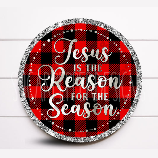 Wreath Sign, Jesus Is The Reason For The Season Wreath Sign, Christmas Wreath Sign, Sign For Wreath, Sugar Pepper Designs