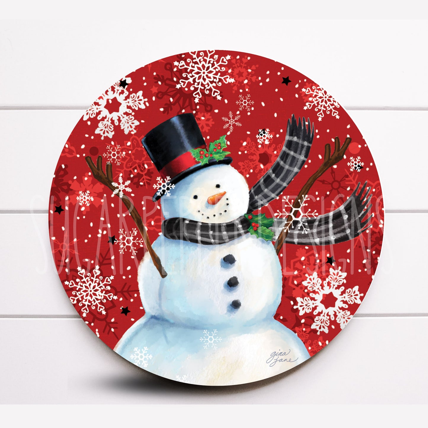 Wreath Sign, Snowman Wreath Sign, Sugar Pepper Designs Sign For Wreath Door Decor