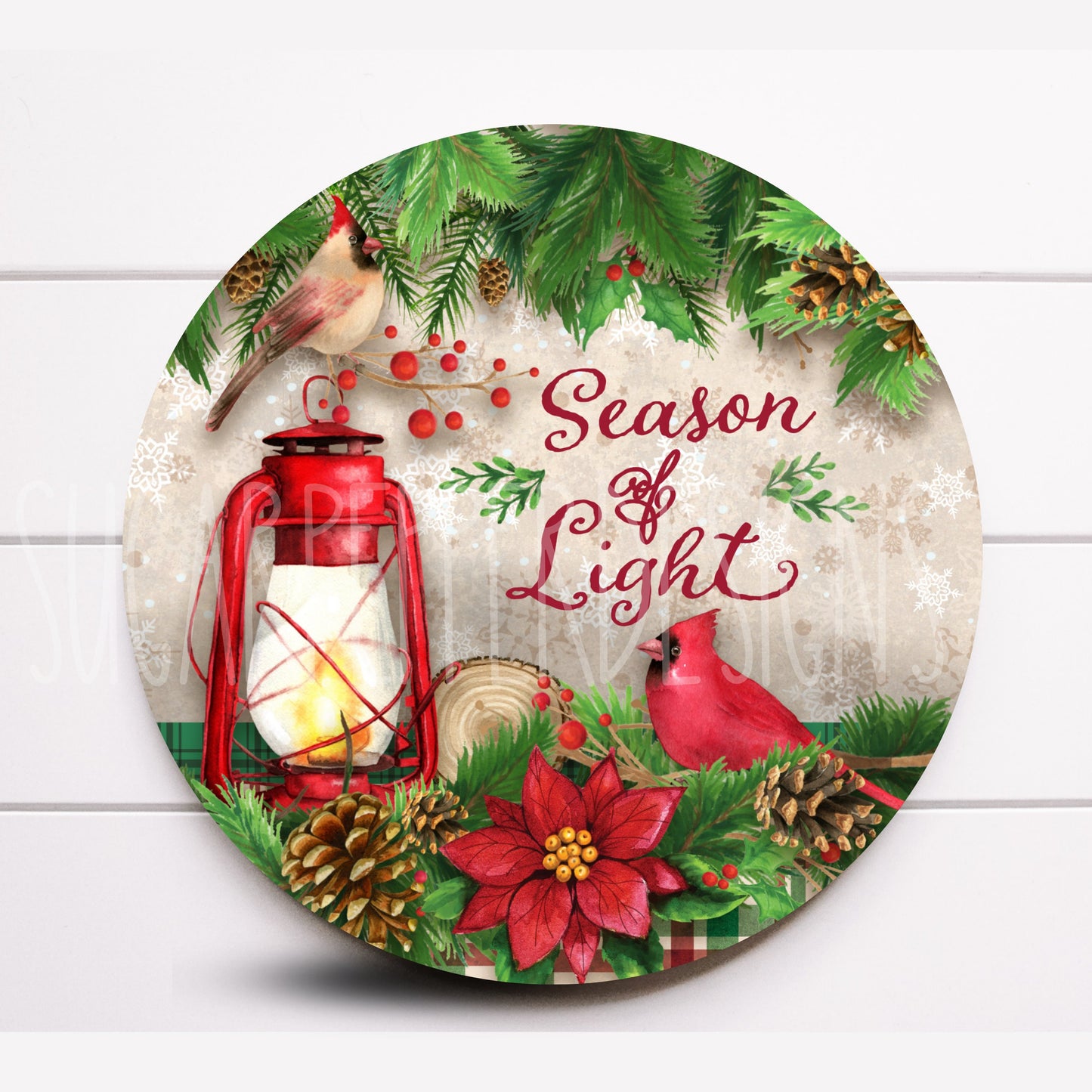 Wreath Sign, Country Christmas Wreath Sign, Season of Light Wreath Sign, Christmas Supplies, Sign For Wreath, Sugar Pepper Designs