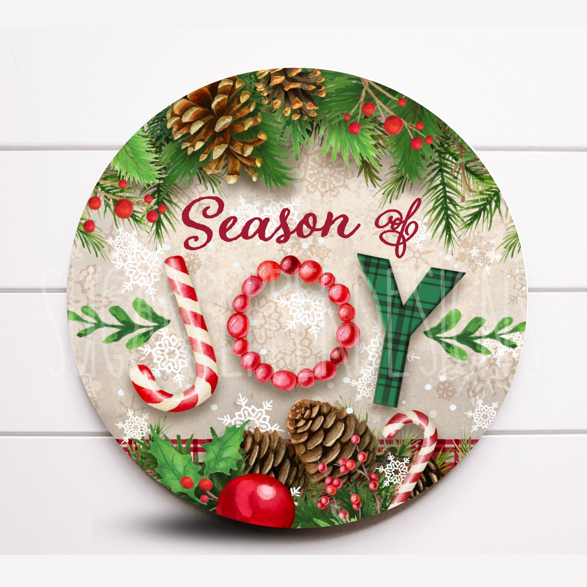 Wreath Sign, Country Christmas Wreath Sign, Season of Joy Wreath Sign, Christmas Supplies, Sign For Wreath, Sugar Pepper Designs