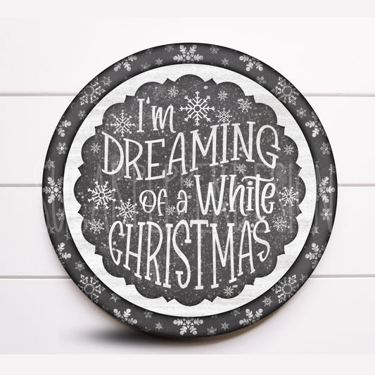 Wreath Sign, Merry Christmas Sign, Monochrome Black White and Grey Christmas Wreath Sign, Sugar Pepper Designs, Sign For Wreath