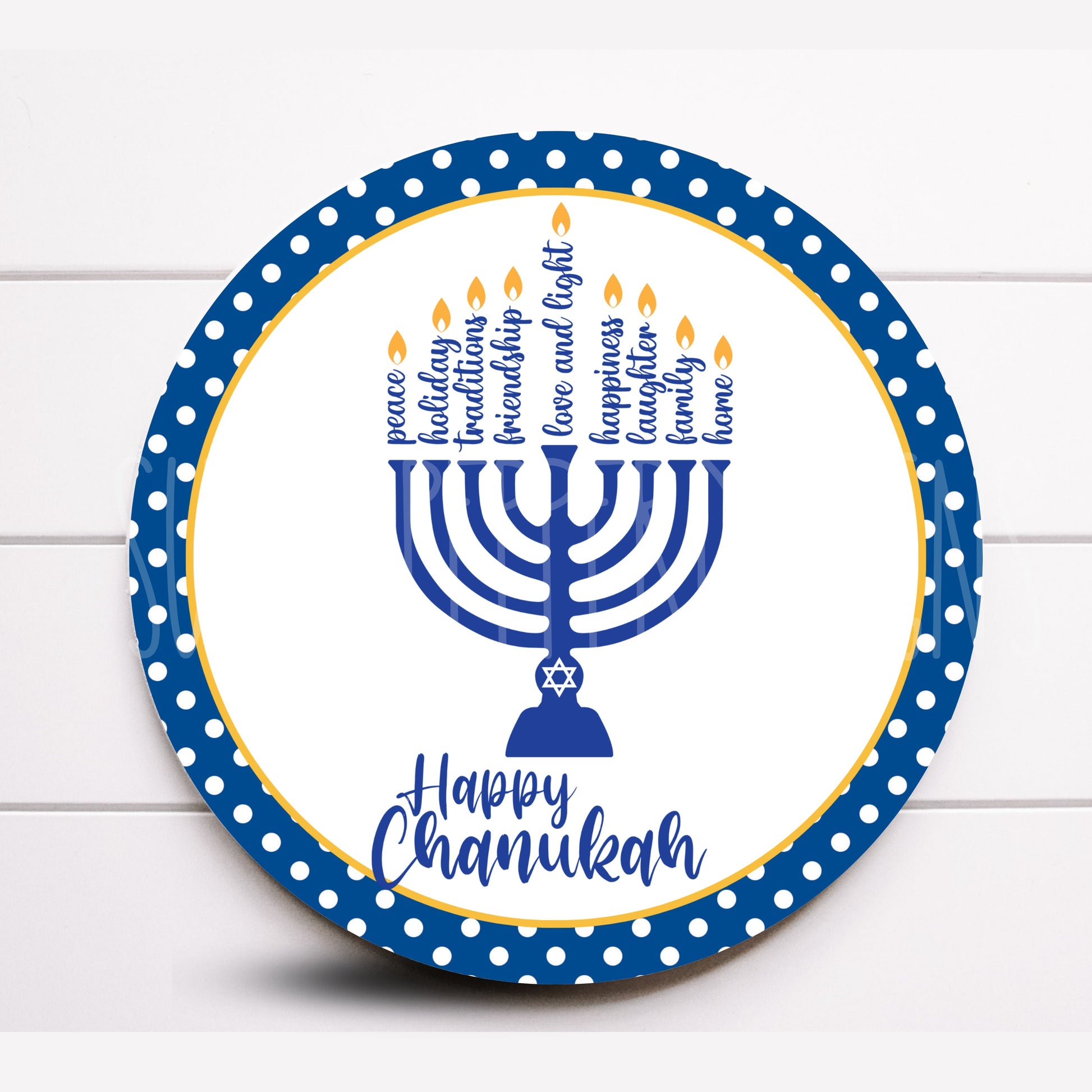 Wreath Sign, Happy Chanukah Wreath Sign, Metal Wreath Sign, Sugar Pepper Designs, Sign For Wreath,