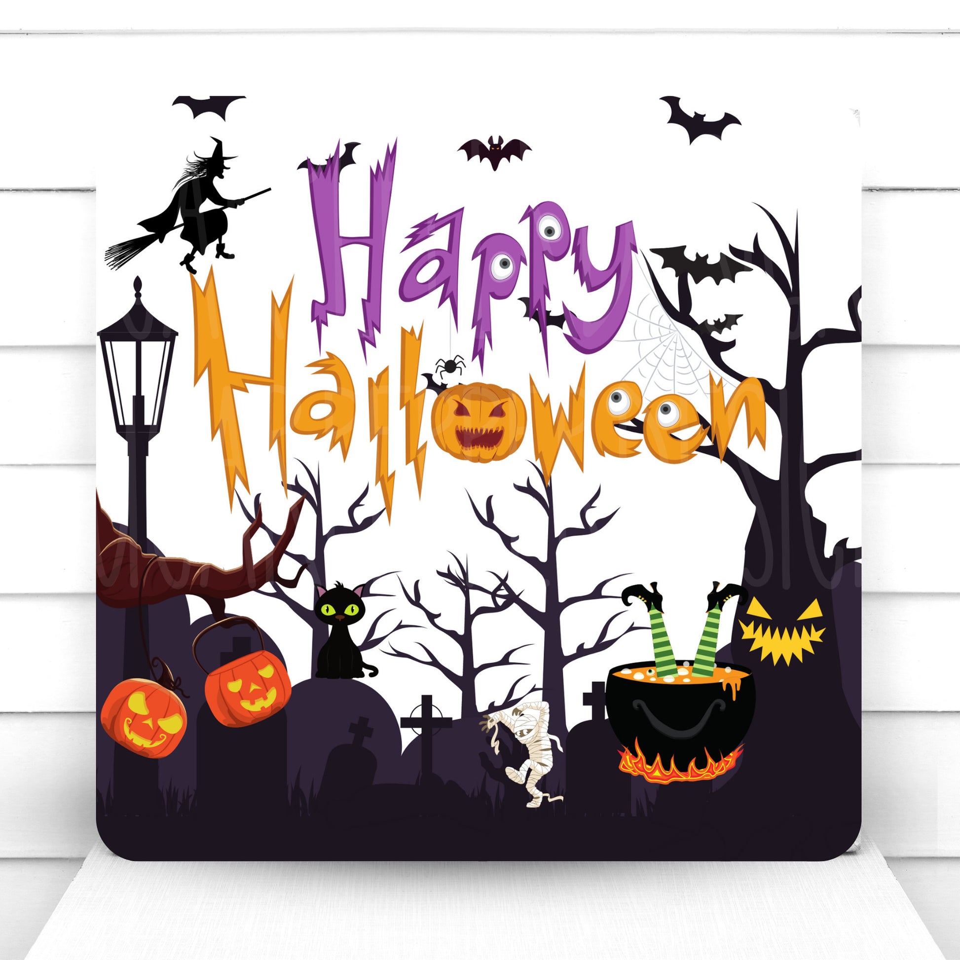 Wreath Sign, Halloween Wreath Sign, Happy Halloween Wreath Sign, Sugar Pepper Designs, Sign For Wreath, Door Decor