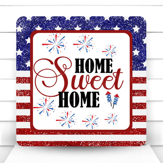 Wreath Sign, Home Sweet Home Patriotic Wreath Sign, 4th of July Wreath Sign, Sugar Pepper Designs, Sign For Wreath, Door Decor