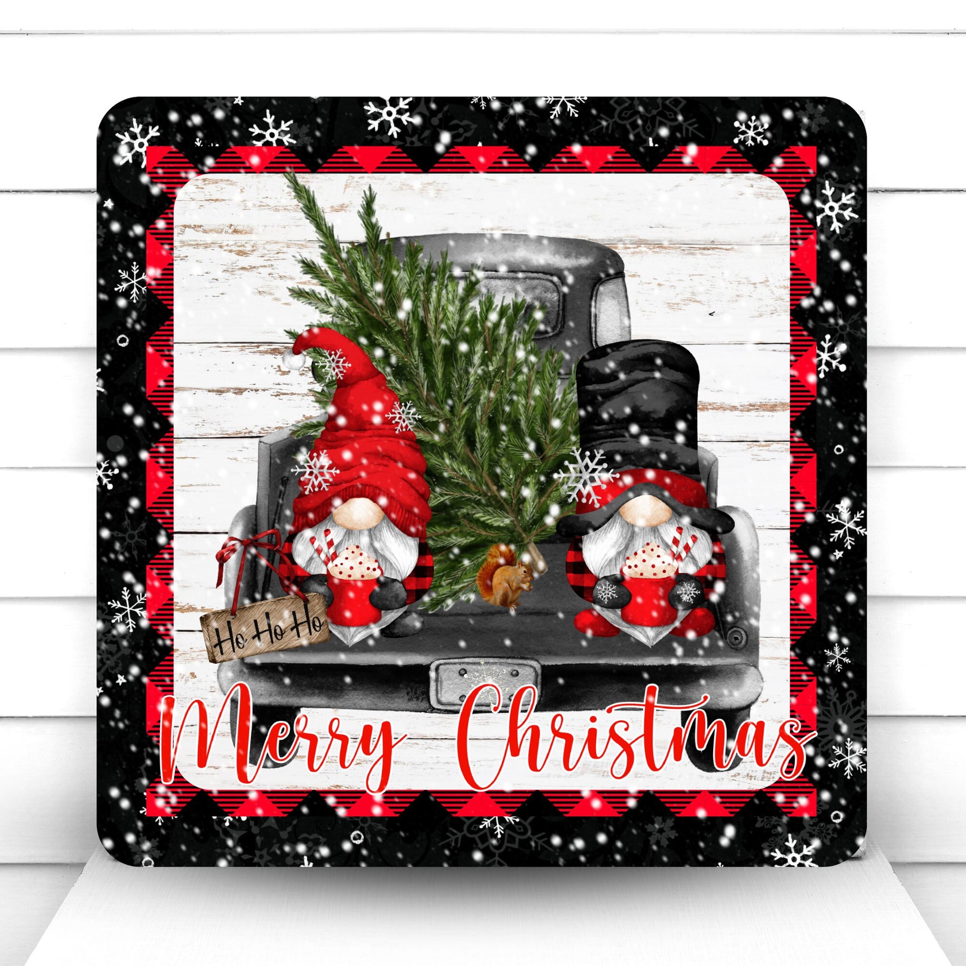 Wreath Sign, Merry Christmas Gnome Truck Wreath Sign, Gnome Truck Wreath Sign, Sugar Pepper Designs, Sign For Wreath