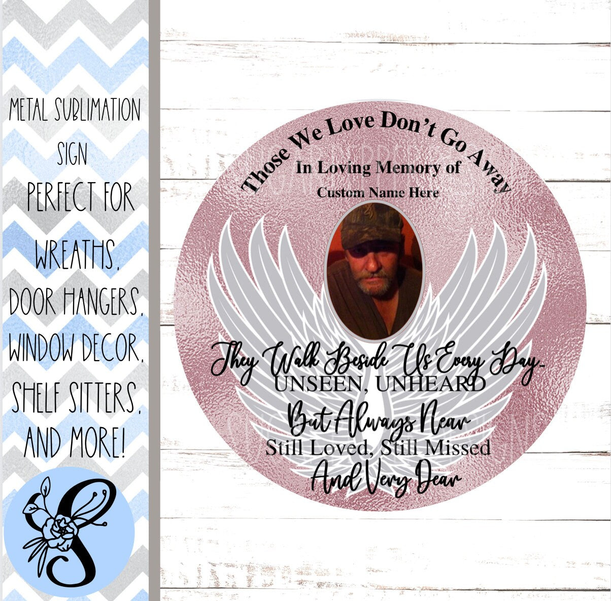 Personalized In Loving Memory Sign, Memoriam Christmas Ornament, Personalized Wreath Sign, Sugar Pepper Designs, Sign For Wreath