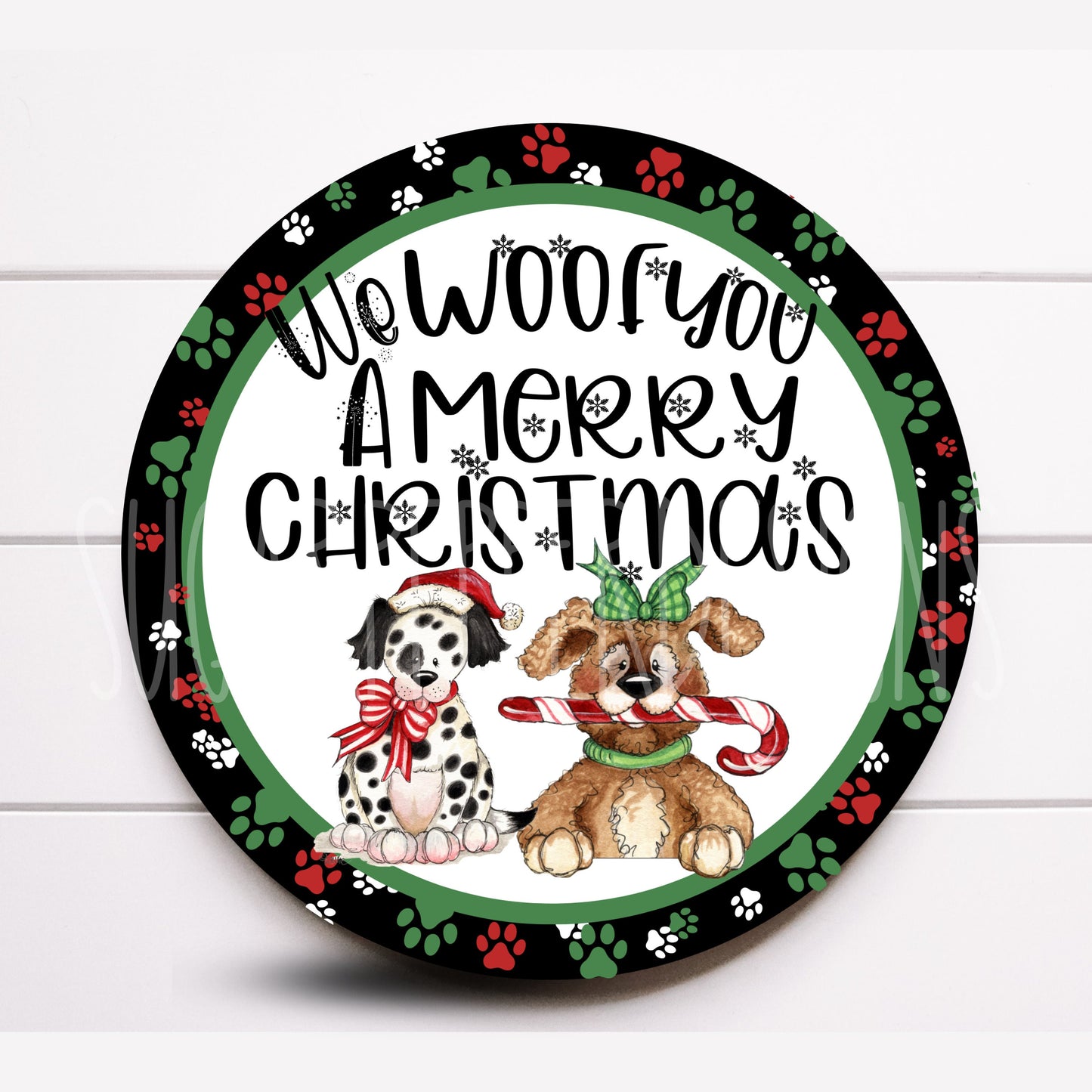 Wreath Sign, We Woof You A Merry Christmas Sign, Dog Christmas Wreath, Sugar Pepper Designs, Sign For Wreath, Door Décor, Dog Lover’s Sign