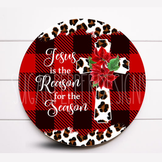 Wreath Sign, Jesus Is The Reason For The Season Wreath Sign, Christmas Wreath Sign, Sign For Wreath, Sugar Pepper Designs