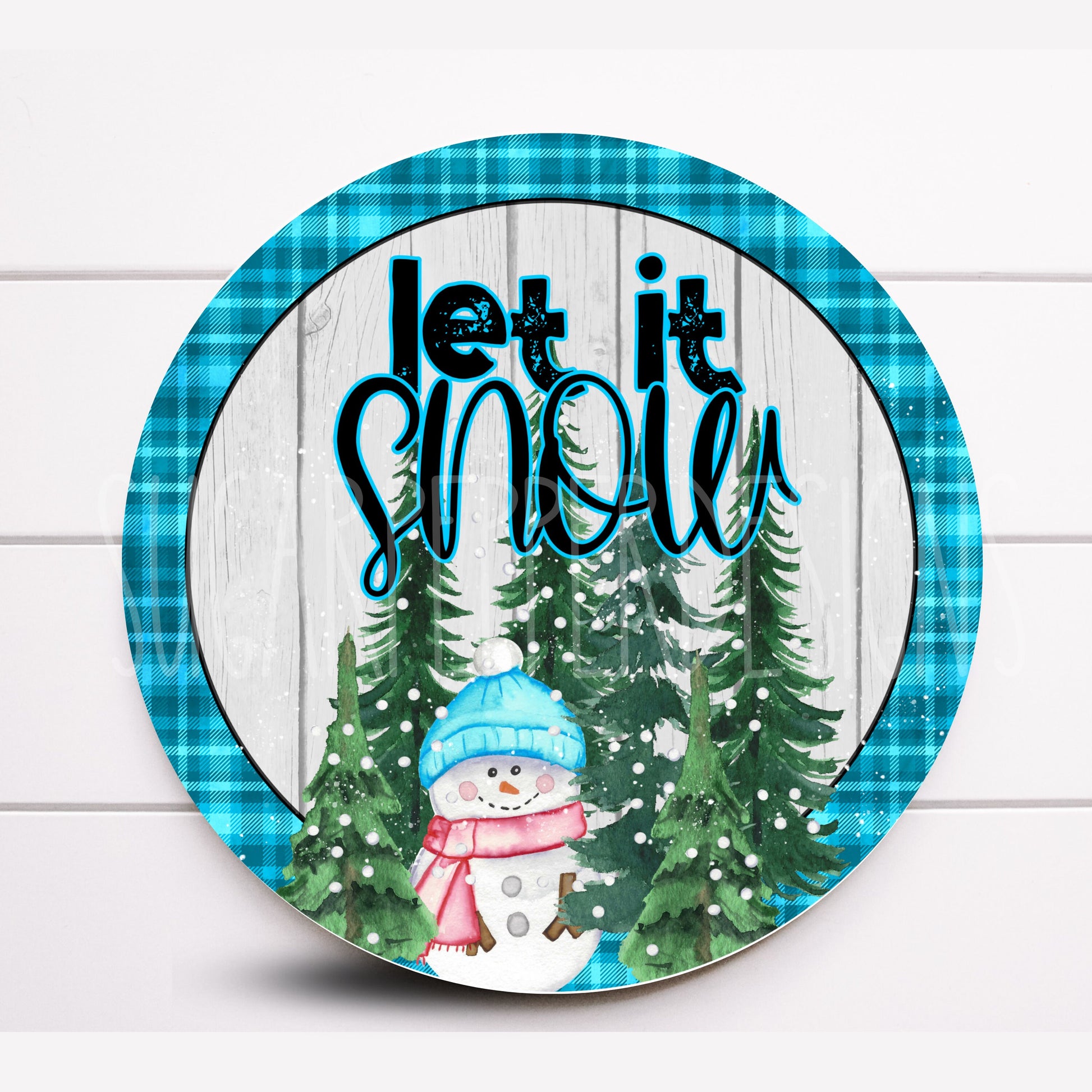 Wreath Sign, Let It Snow Wreath Sign, Snowman Wreath Sign, Sugar Pepper Designs, Sign For Wreath