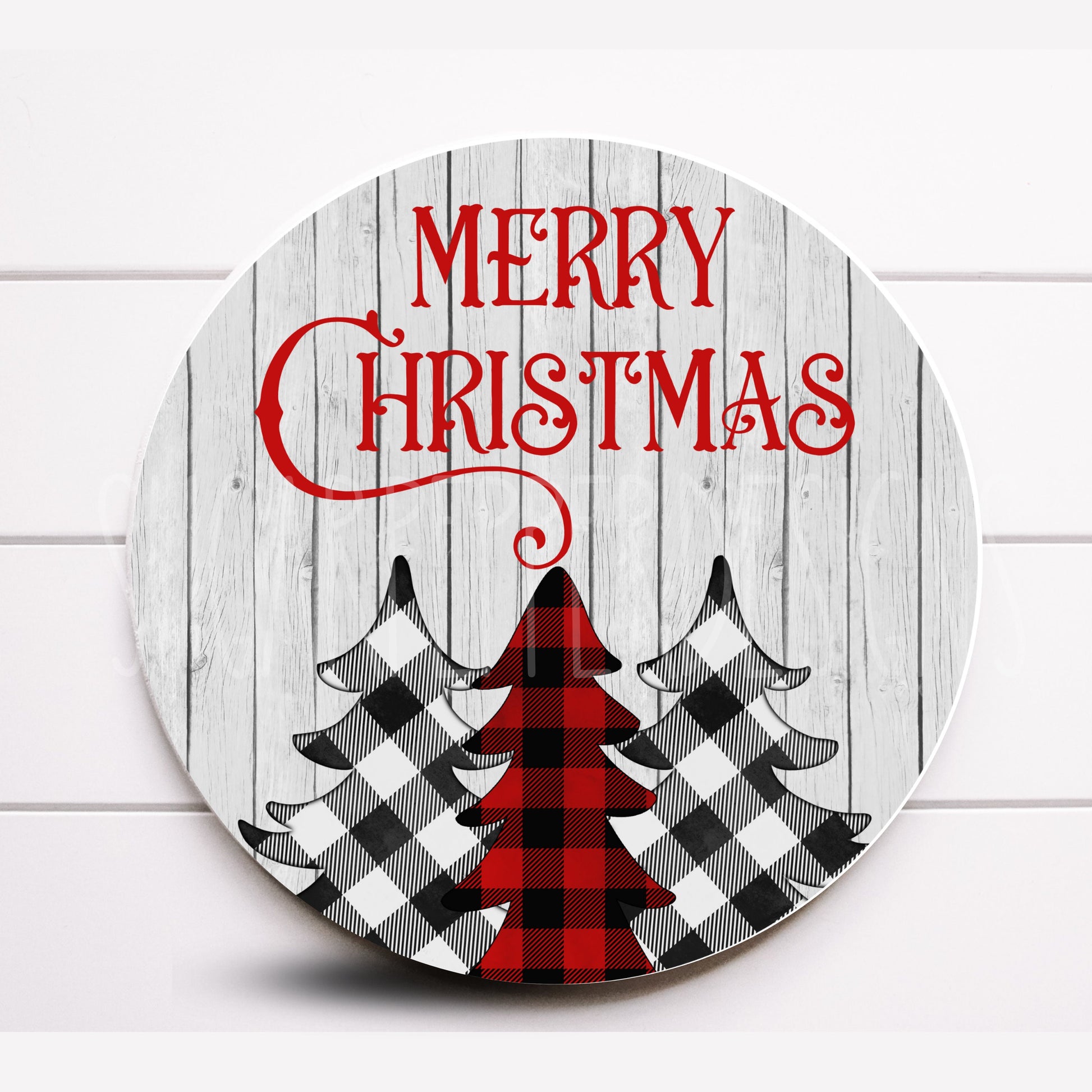 Wreath Sign, Merry Christmas Round Metal Wreath Sign, Christmas Tree Wreath Sign, Sign For Wreath, Sugar Pepper Designs