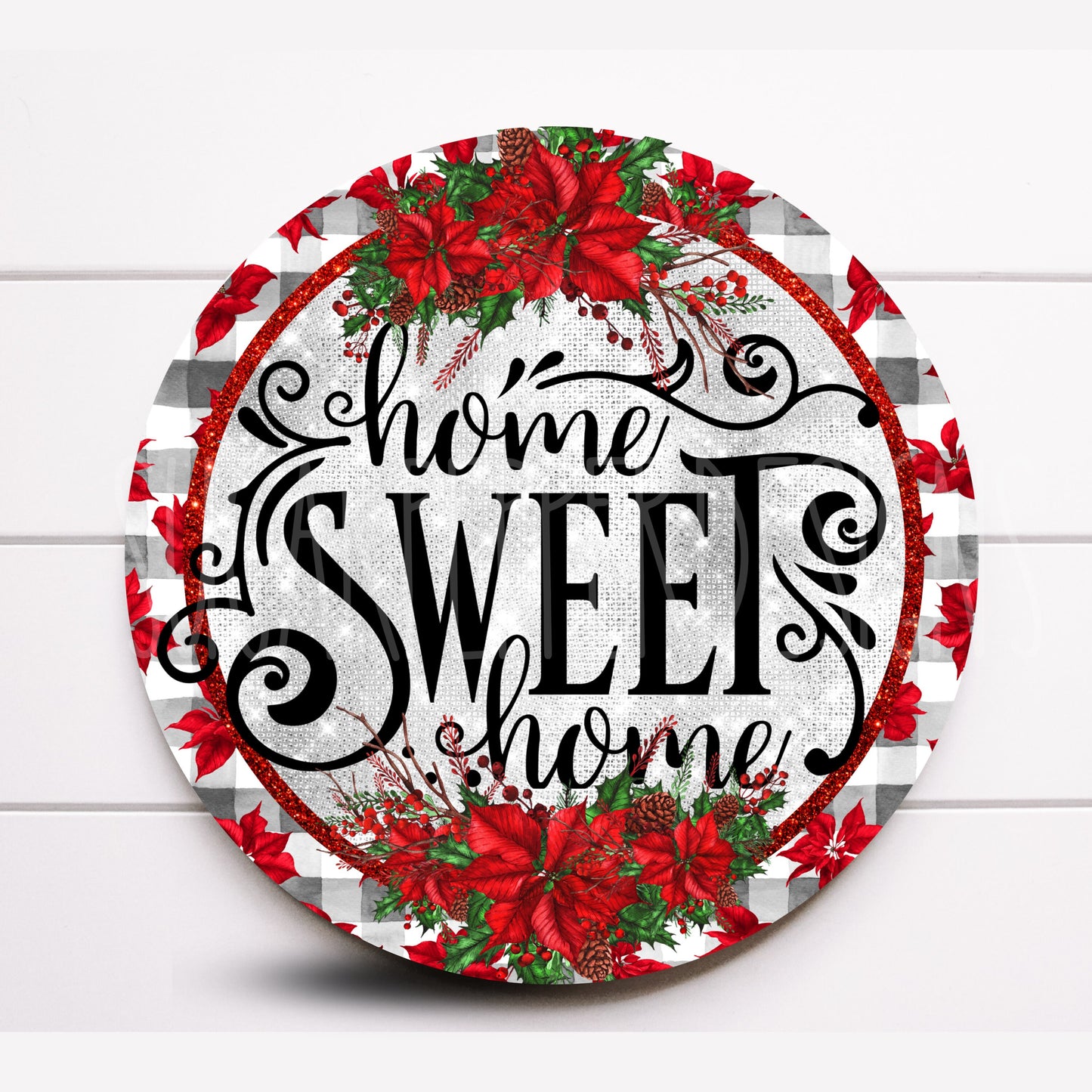 Wreath Sign, Home Sweet Home Christmas Wreath Sign,Deco Mesh Wreath Sign, Sugar Pepper Designs, Sign For Wreath, Door Décor