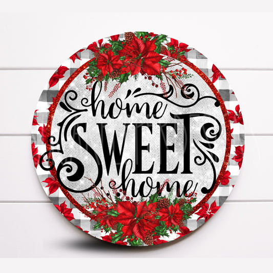 Wreath Sign, Home Sweet Home Christmas Wreath Sign,Deco Mesh Wreath Sign, Sugar Pepper Designs, Sign For Wreath, Door Décor