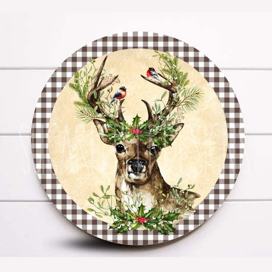 Christmas Deer Wreath Sign, Deer Wreath Sign, Sugar Pepper Designs, Signs For Wreaths