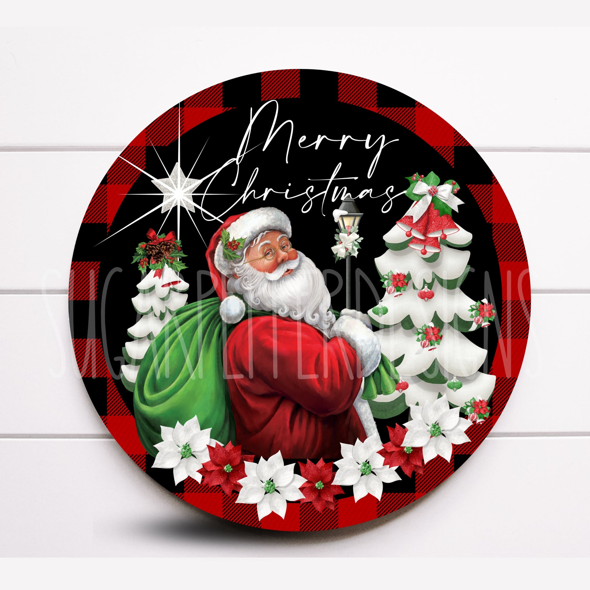 Wreath Sign, Christmas Wreath Sign, Santa Wreath Sign, Sugar Pepper Designs, Sign For Wreath, Door Decor