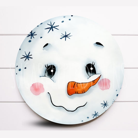 Wreath Sign, Snowman Face Wreath Sign, Round Snowman Face Wreath Sign, Sugar Pepper Designs, Sign For Wreath