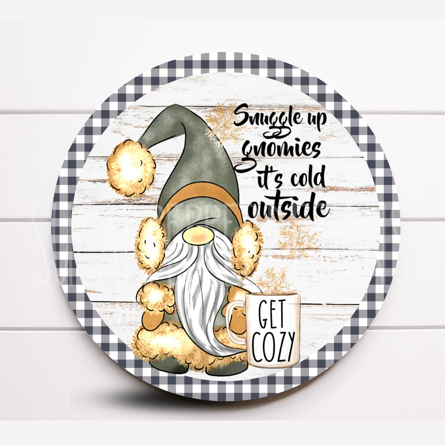 Wreath Sign, Snuggle Up Gnomies It’s Cold Outside Wreath Sign, Winter Gnome Wreath Sign, Sugar Pepper Designs, Sign For Wreath