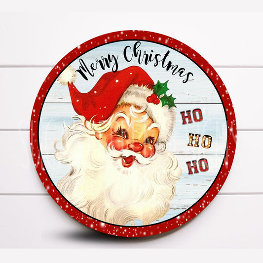 Hohoho Wreath Sign, Santa Claus Wreath Sign, Retro Santa Christmas Wreath Sign, Christmas Supplies, Sign For Wreath, Sugar Pepper Designs