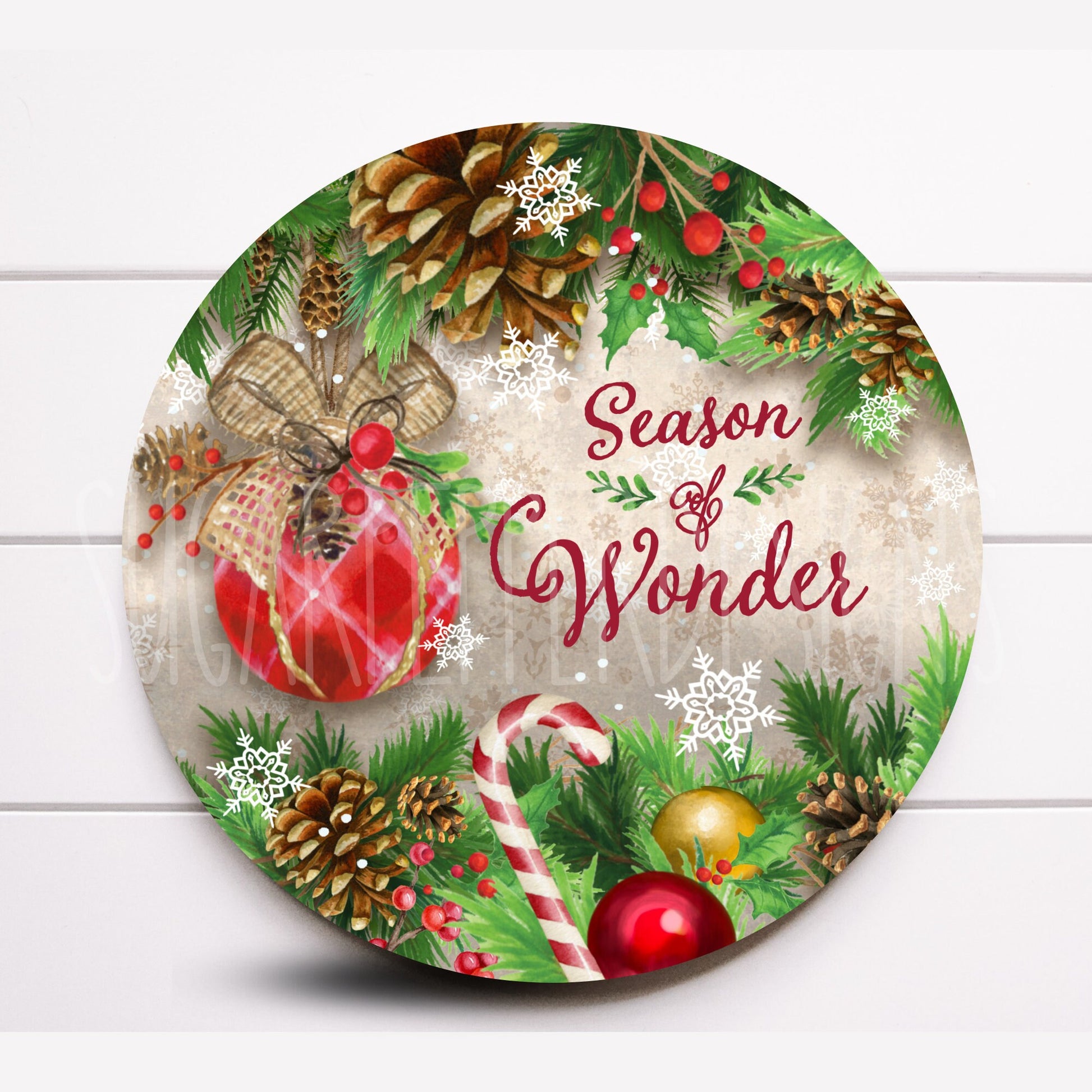 Wreath Sign, Country Christmas Wreath Sign, Season of Wonder Wreath Sign, Christmas Supplies, Sign For Wreath, Sugar Pepper Designs