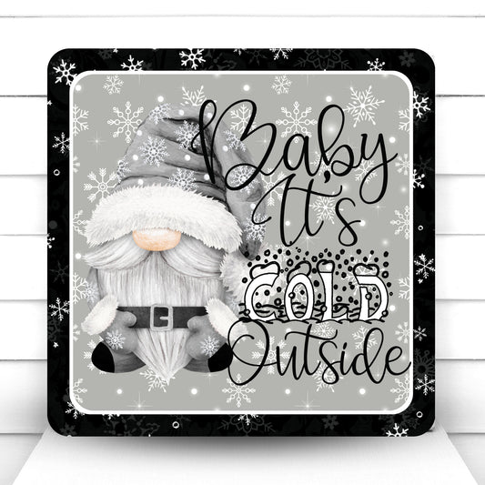 Wreath Sign, Baby It’s Cold Outside Wreath Sign, winter Gnome Wreath Sign, Sugar Pepper Designs, Sign For Wreath