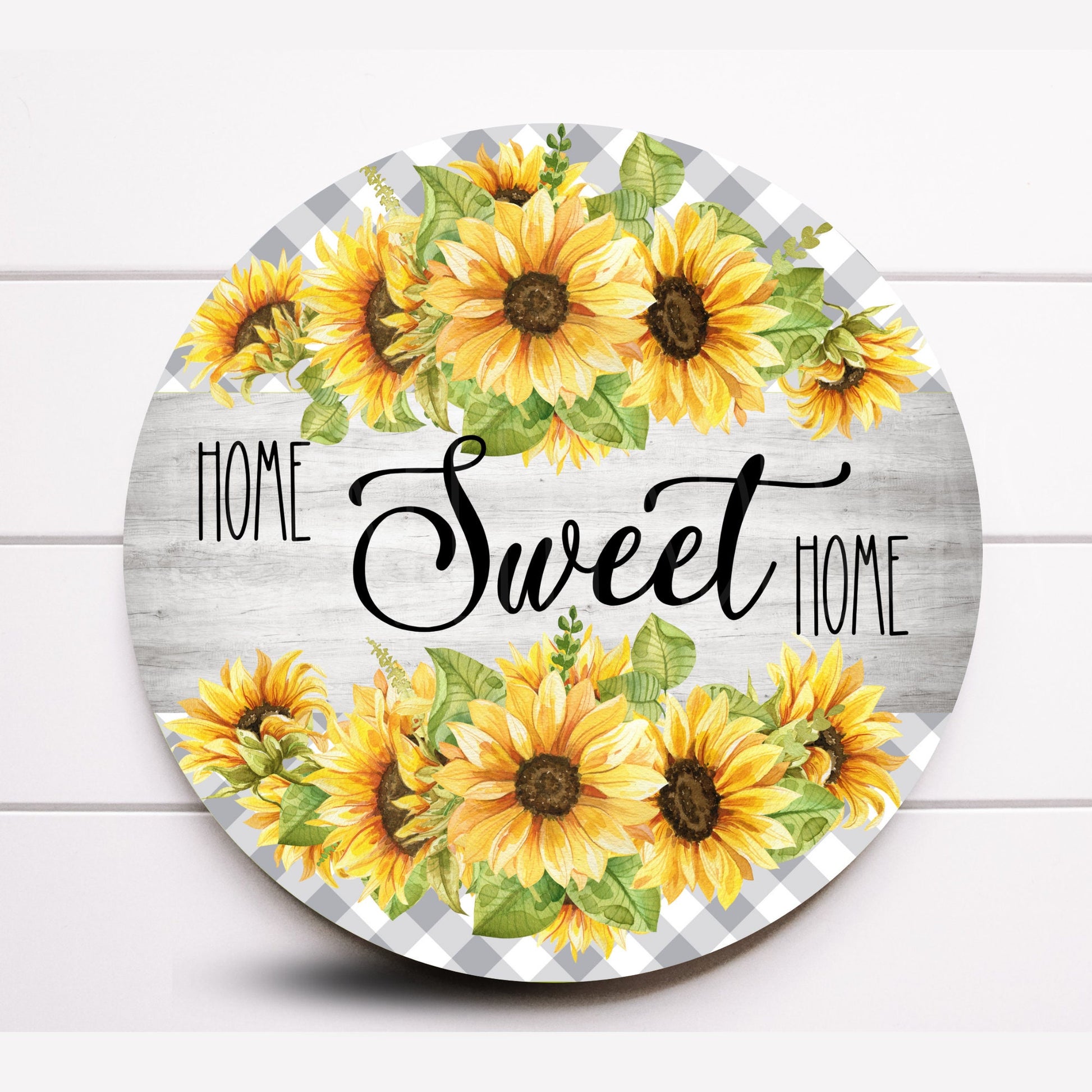 Wreath Sign, Home Sweet Home Sunflower Wreath Sign, Round Wreath Sign, Sugar Pepper Designs, Sign For Wreath, Door Decor, Wreath Attachment