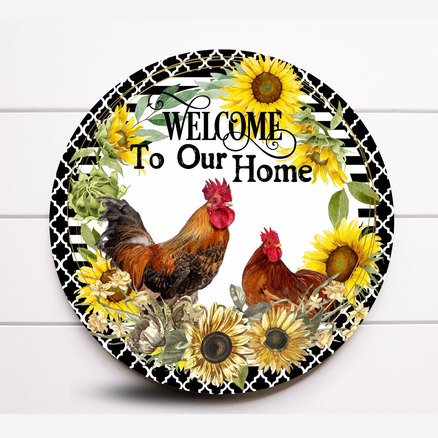 Wreath Sign, Chicken Wreath Sign, Choose Your Custom Size, Round Wreath Sign, Sugar Pepper Designs, Sign For Wreath, Door Decor