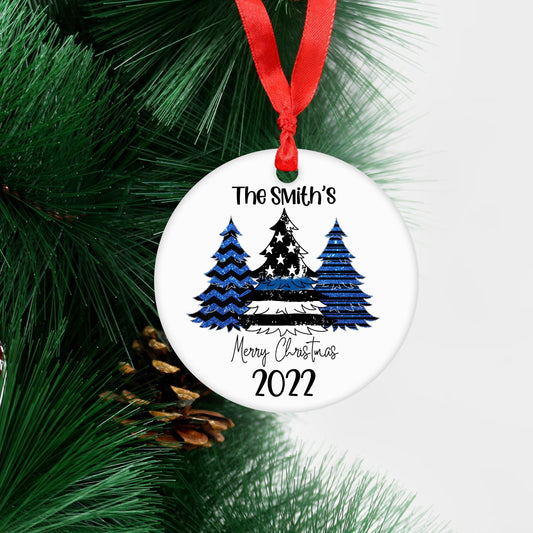 Personalized Gift, Personalized Police Officer Support, Police Officer Family Christmas Ornament, Support Police Ornament