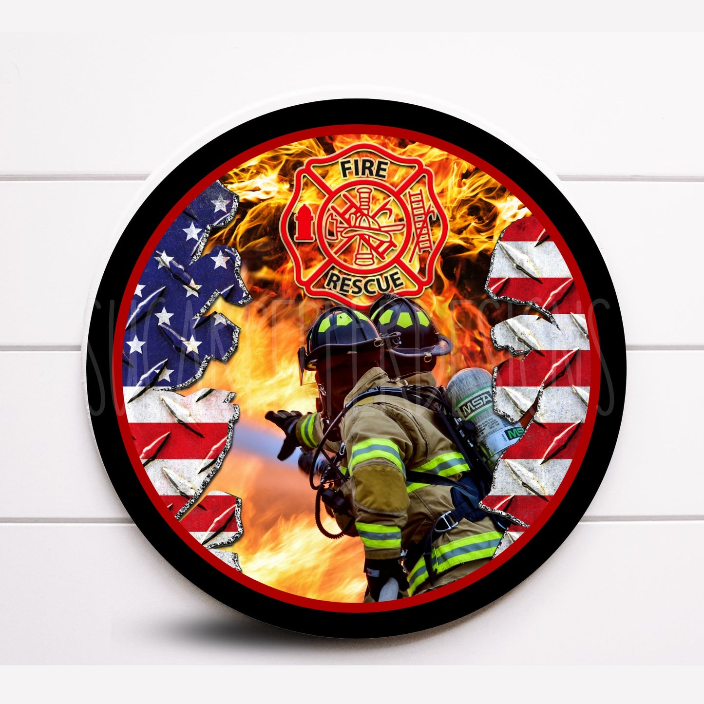 Firefighter Wreath Sign, Firefighter Sign For Wreath, Fireman Signs for Wreath, Sugar Pepper Designs, Sign For Wreath