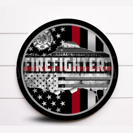 Firefighter Wreath Sign, Firefighter Sign For Wreath, Fireman Signs for Wreath, Sugar Pepper Designs, Sign For Wreath