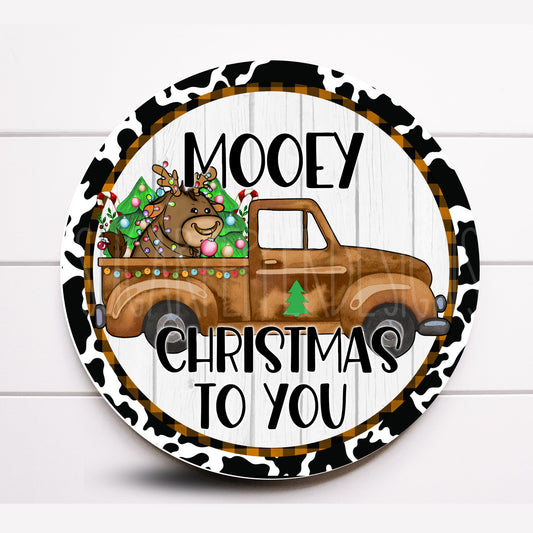 Wreath Sign, Mooey Christmas Cow Truck Sign, Christmas Tree Sign, Sugar Pepper Designs, Sign For Wreath