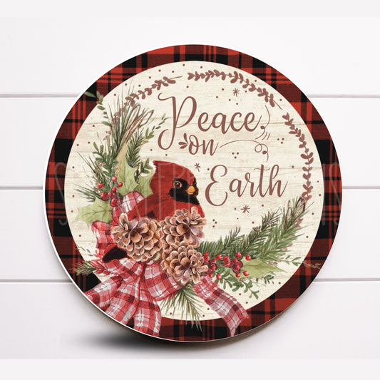 Wreath Sign, Cardinal Wreath Sign, Winter Peace On Earth Wreath Sign, Sugar Pepper Designs, Sign For Wreath, Door Decor